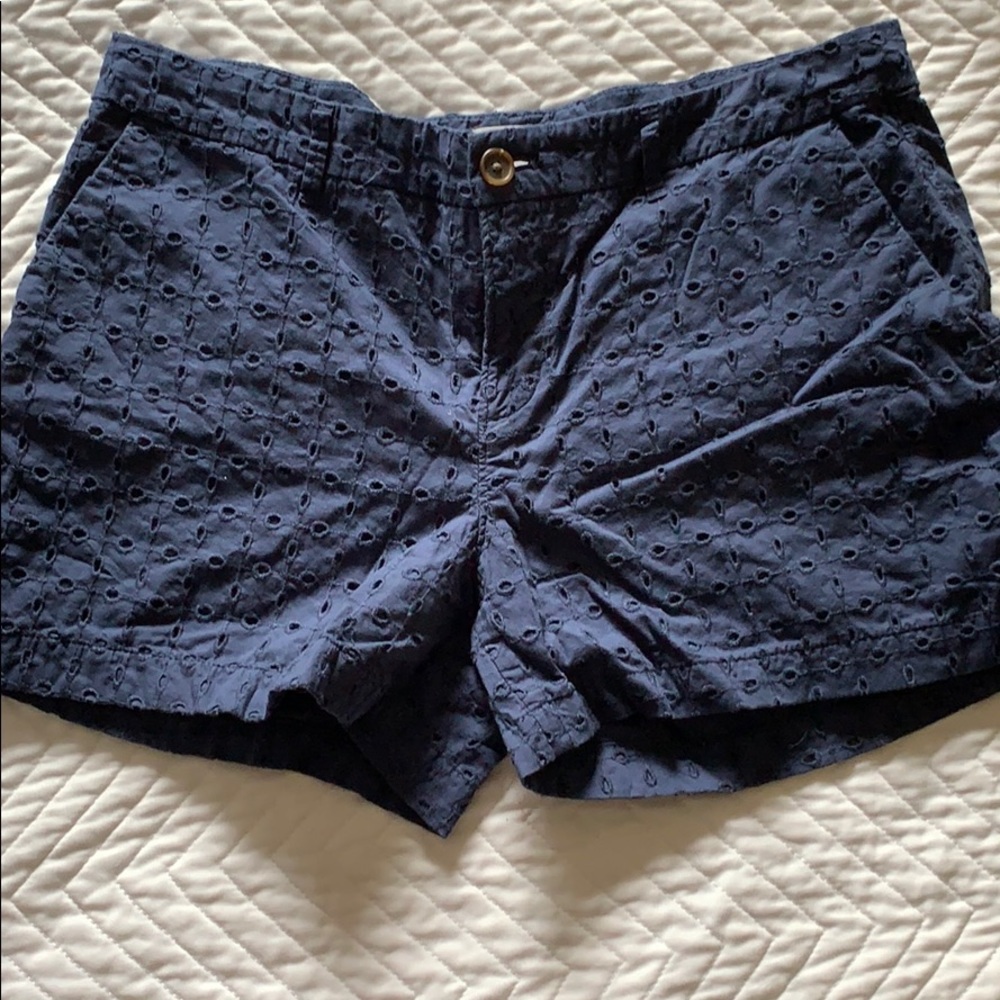 Blue textured shorts